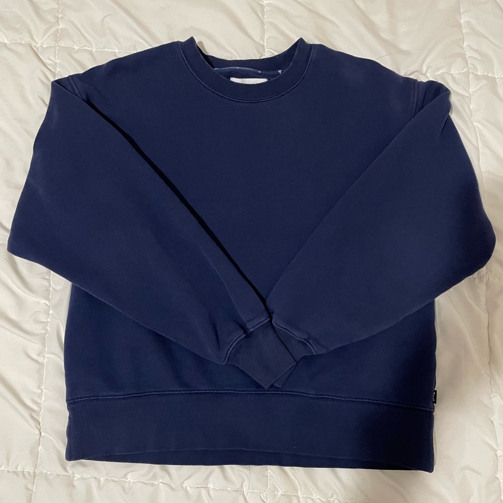 Navy Blue Aritzia Oversized Boyfriend Crewneck